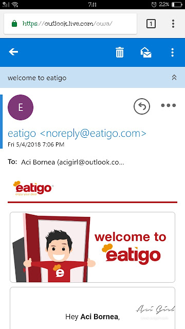 EATIGO App Email confirmation