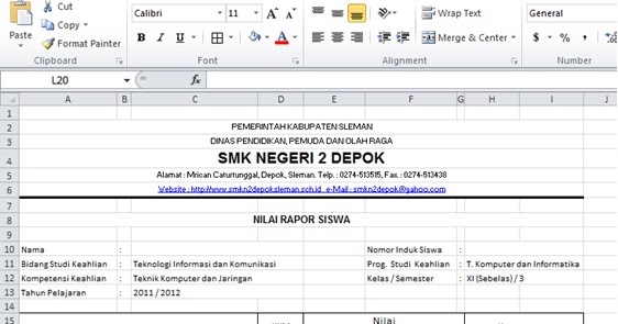Cara Membuat Aplikasi Raport Dengan Microsoft Excel
