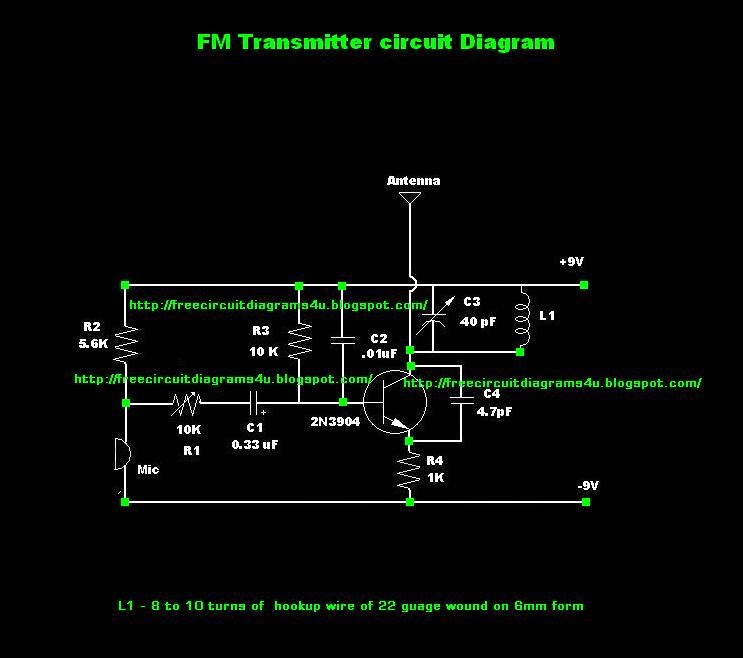 FREE CIRCUIT DIAGRAMS 4U: Simple Fm Transmitter Circuit Diagrams
