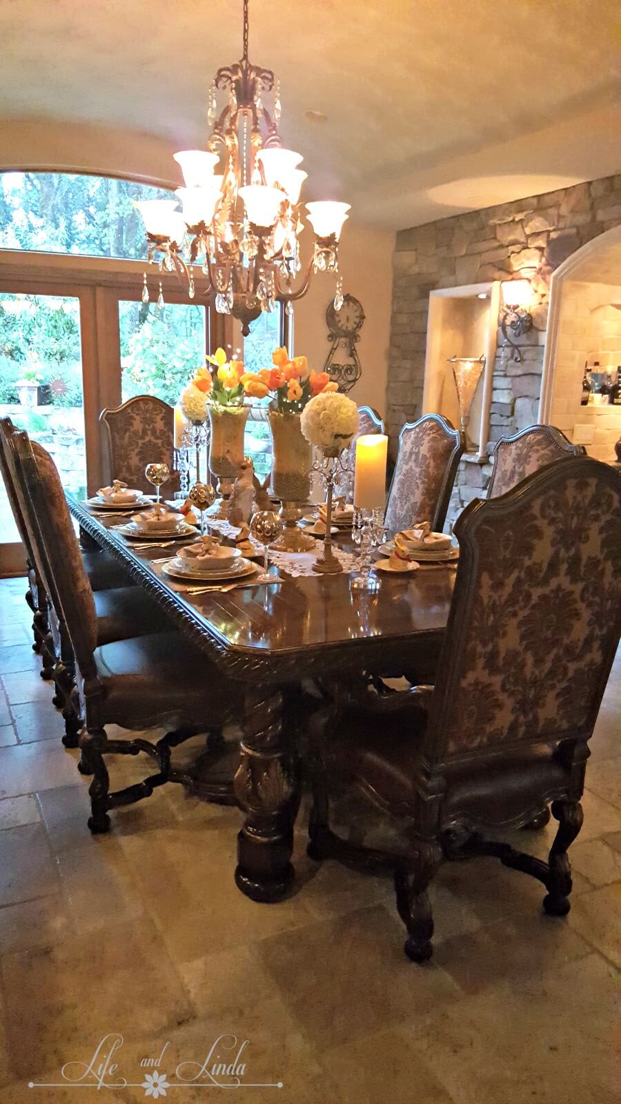 Elegant Golden Easter Table Life and Linda