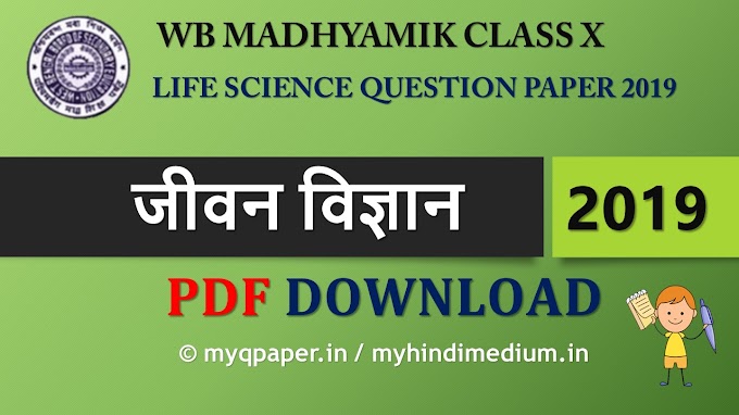 West Bengal Board Madhyamik Question Paper in Hindi Class 10 | WBBSE 