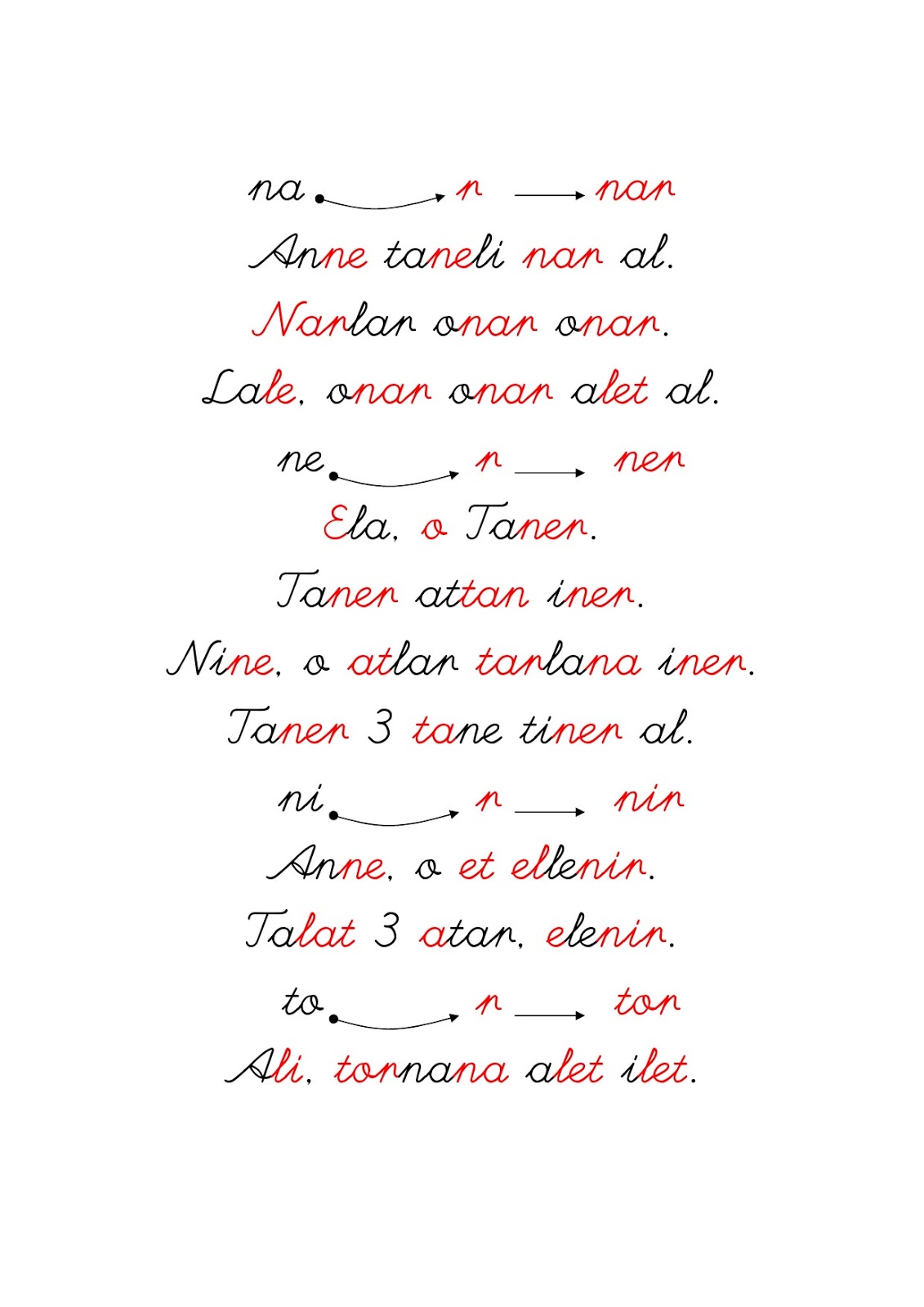1.Sınıf Türkçe R Sesi Tekrar Etkinliği - Ders Kitabı Cevapları
