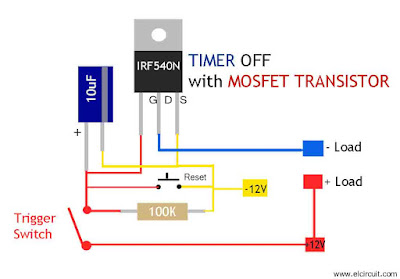 Mosfet Timer Circuit Simple and Easy to Make - Electronic Circuit