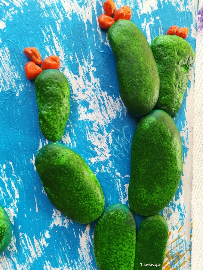 como-hacer-cuadro-cactus-con-piedras