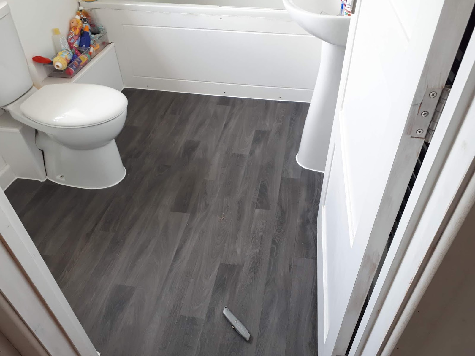 An English Homestead Bathroom Floor Finished