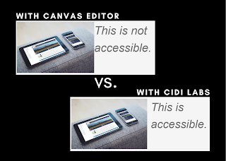 example of wrapping text around image with Canvas editor vs. Cidi Labs