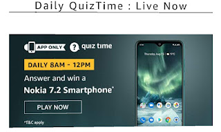 AMAZON TODAY QUIZ ANSWER - 4th DECEMBER 2019 | TODAY PRIZE - NOKIA 7.2 Smartphone