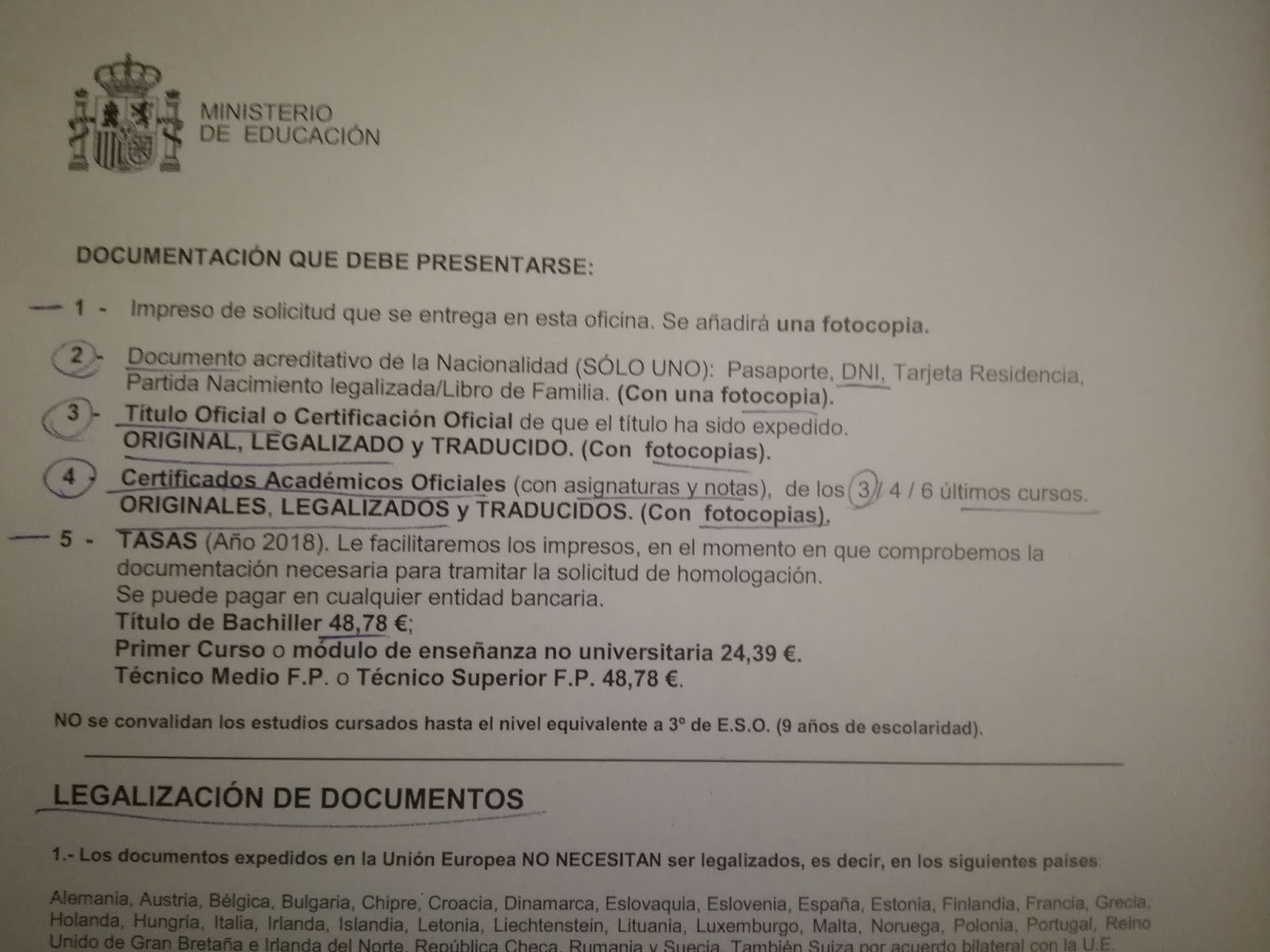 homologar o Convalidar el bachiller en España para Colombianos