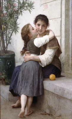 A Little Coaxing painting William Adolphe Bouguereau