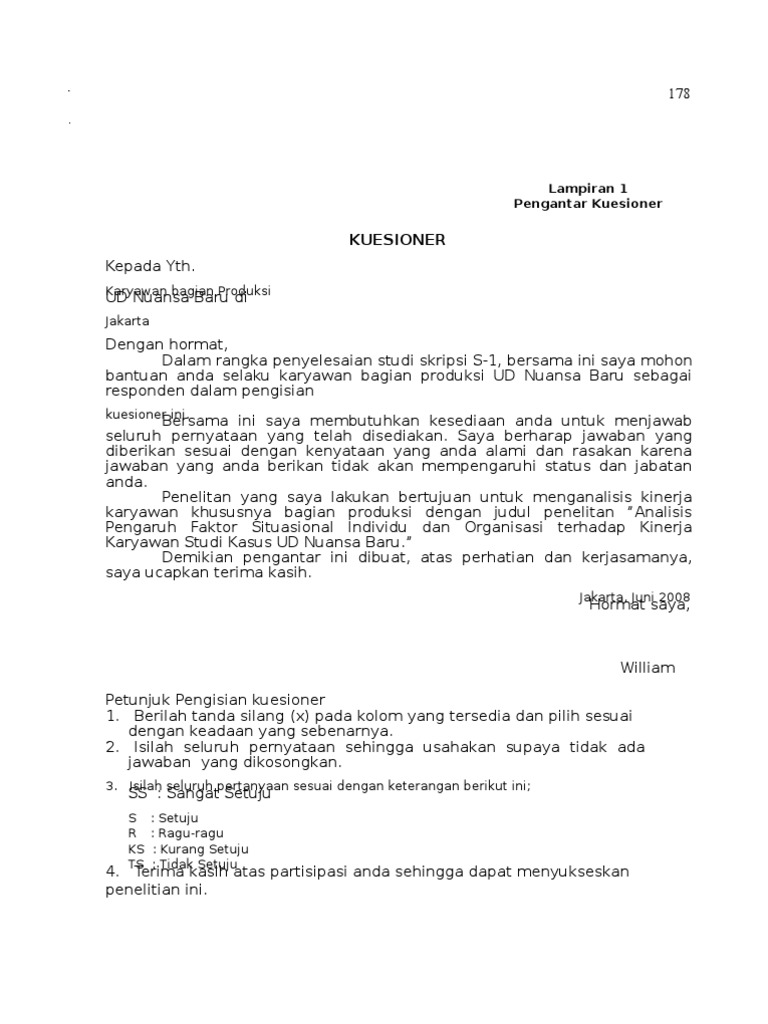 Kuesioner Kinerja Karyawan Wood Scribd Indo