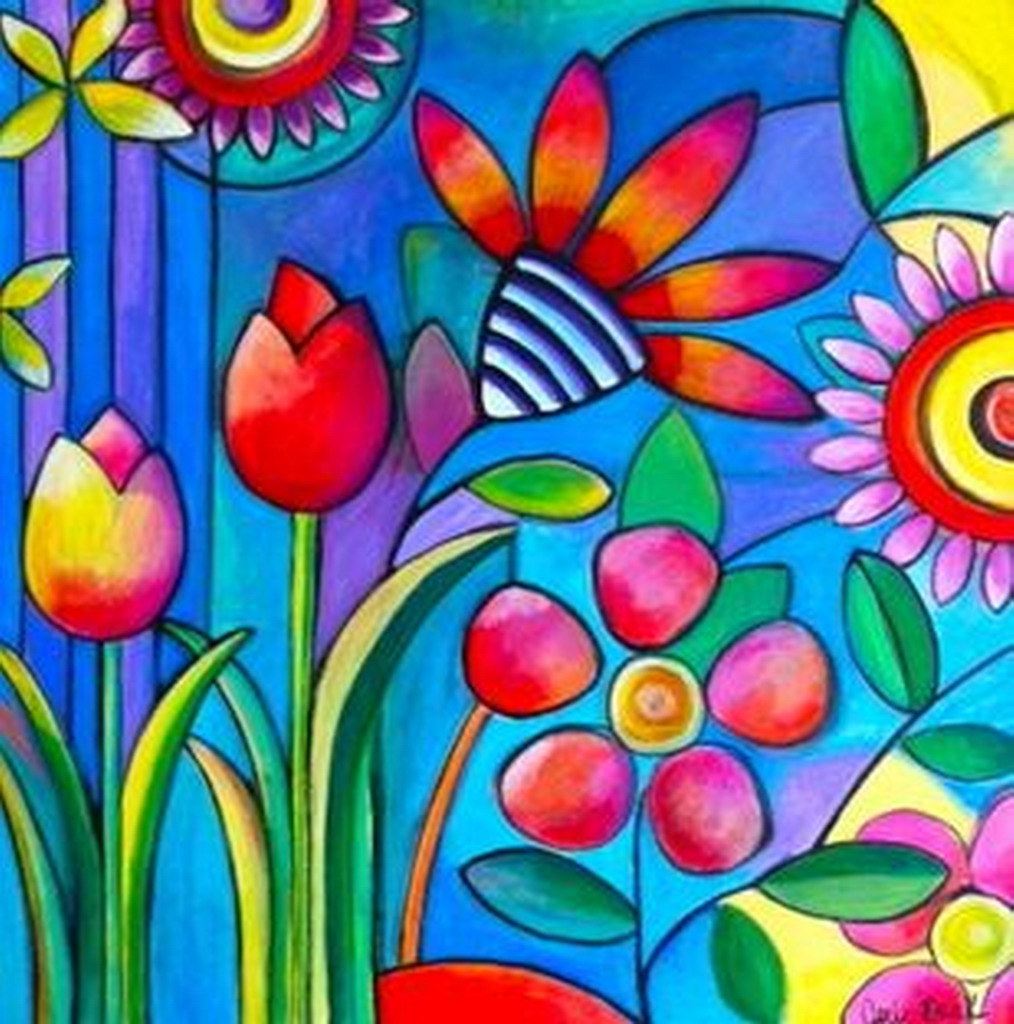 Cuadros Modernos Pinturas y Dibujos : Serie de Flores Grandes Formatos