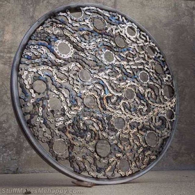 Artist Drew Evans Recycles Bicycle Chains into Amazing Sculptures