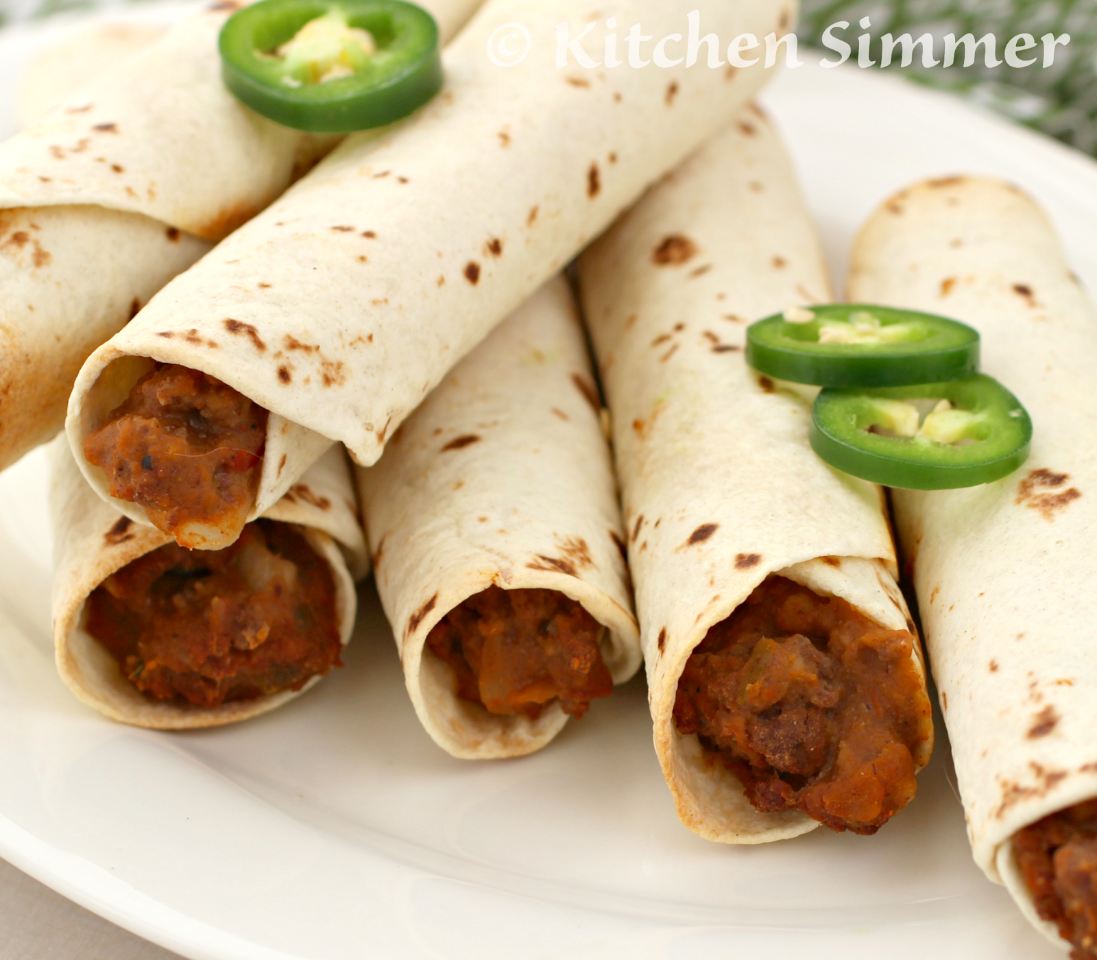 Kitchen Simmer Beef and Bean Taquitos