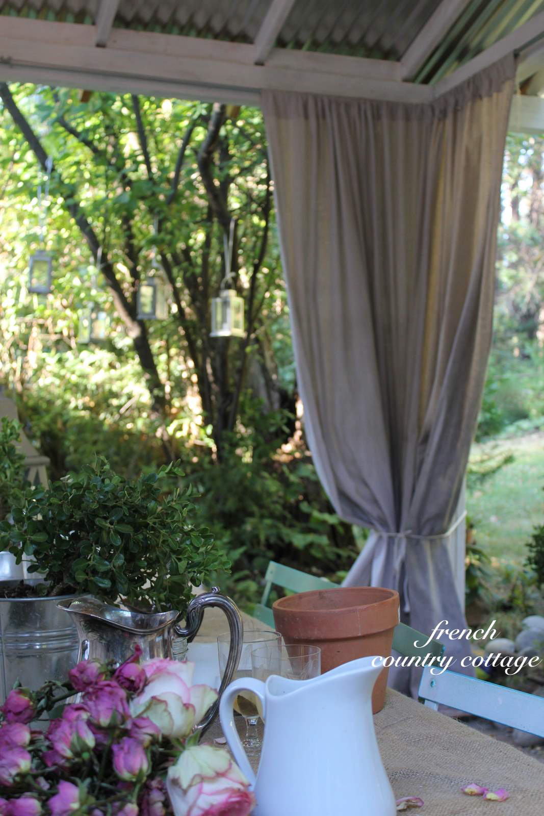 Outdoor Drop Cloth Panels French Country Cottage