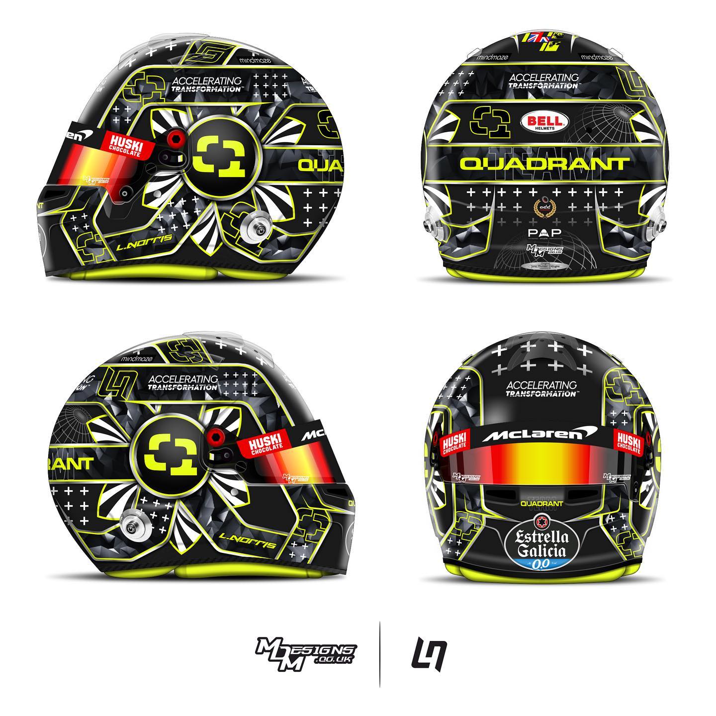 Racing Helmets Garage Bell HP77 L.Norris Bahrain 2020 by MDM Designs