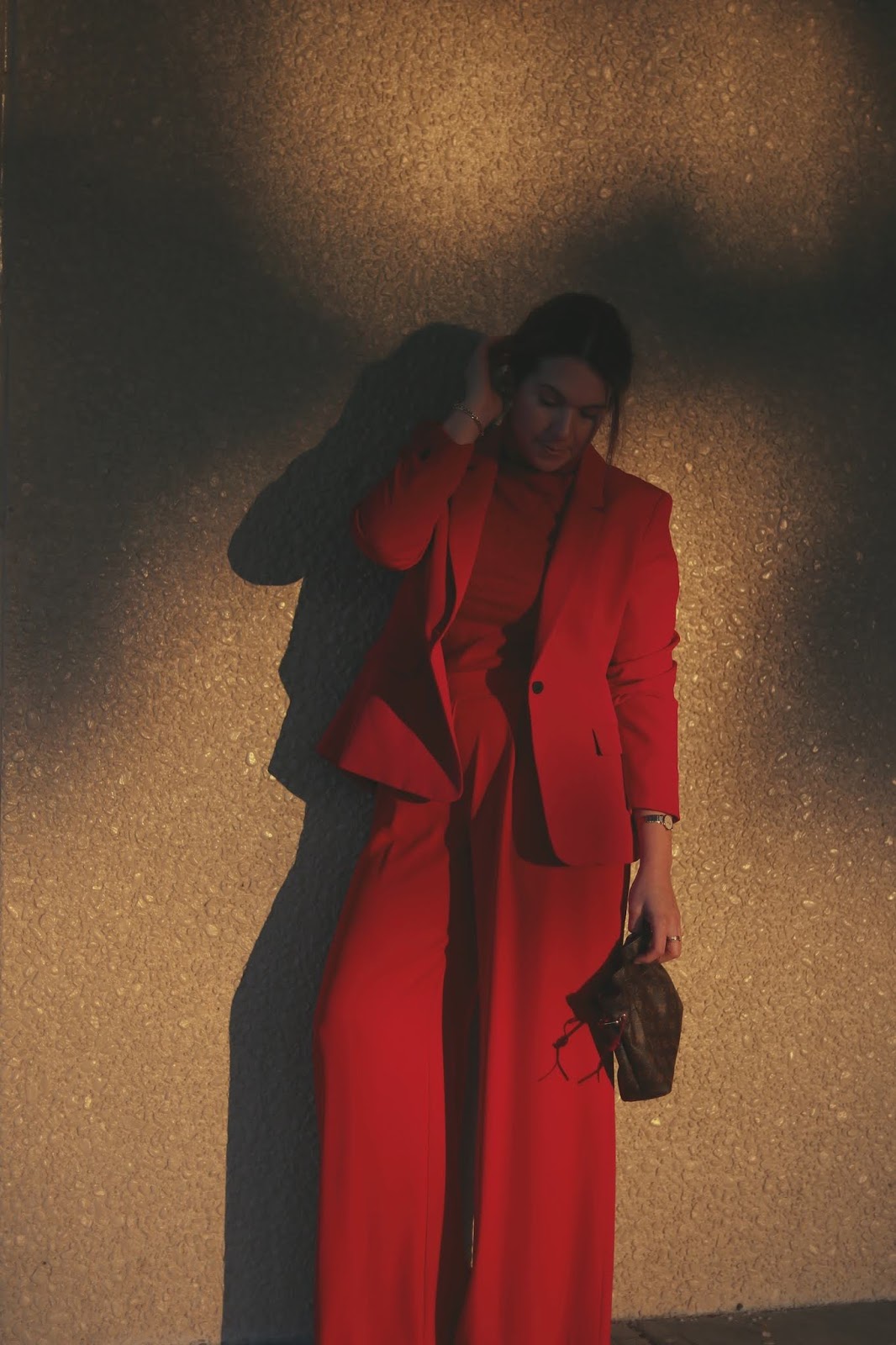 Pink + red suit outfit — Covet & Acquire