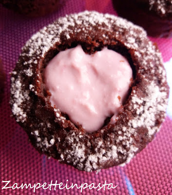 Muffin al cioccolato e lamponi - Dolce per San Valentino