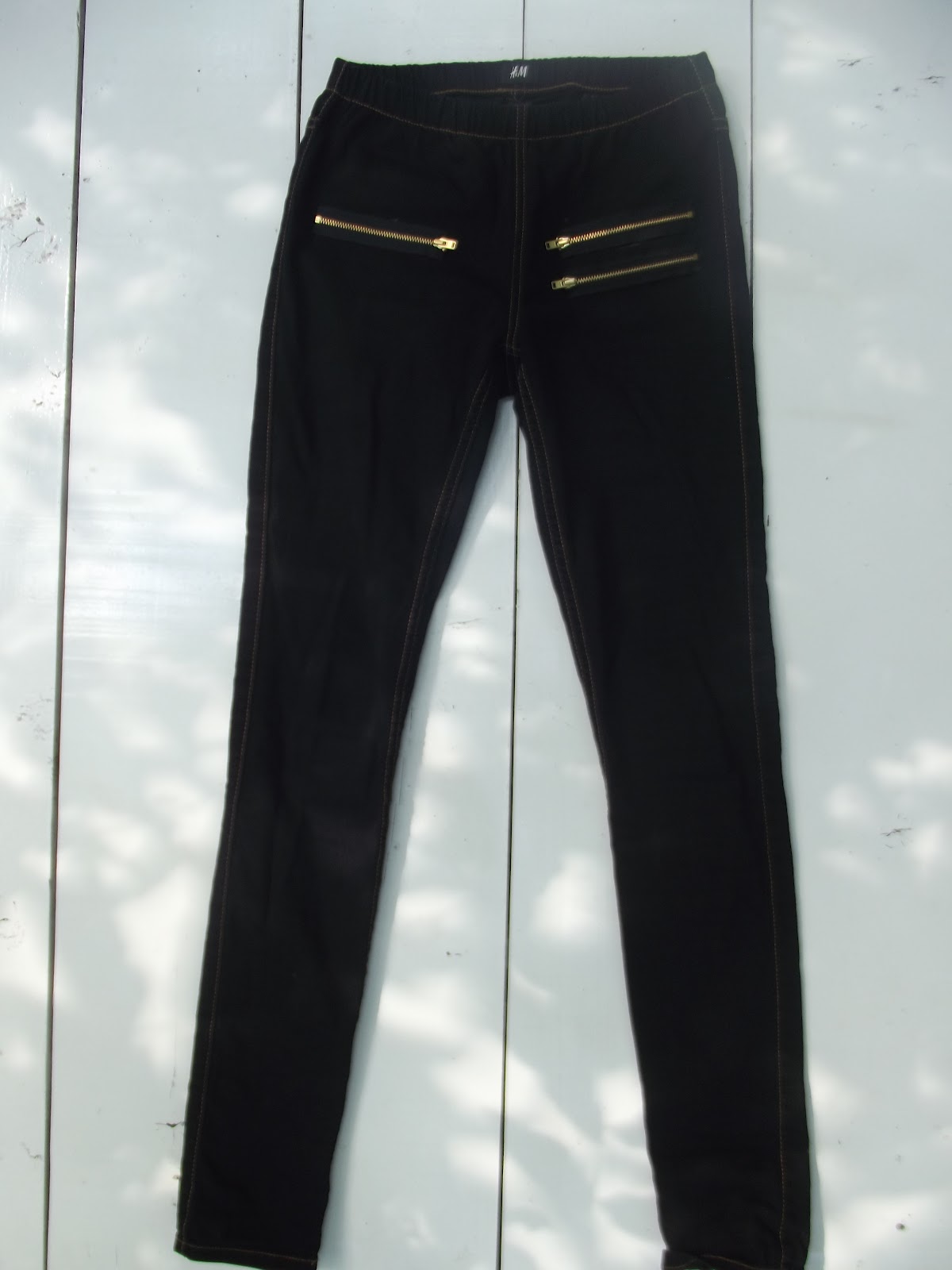 VLuxury DIY VLuxury Black gold zipper jeans (no sewing)