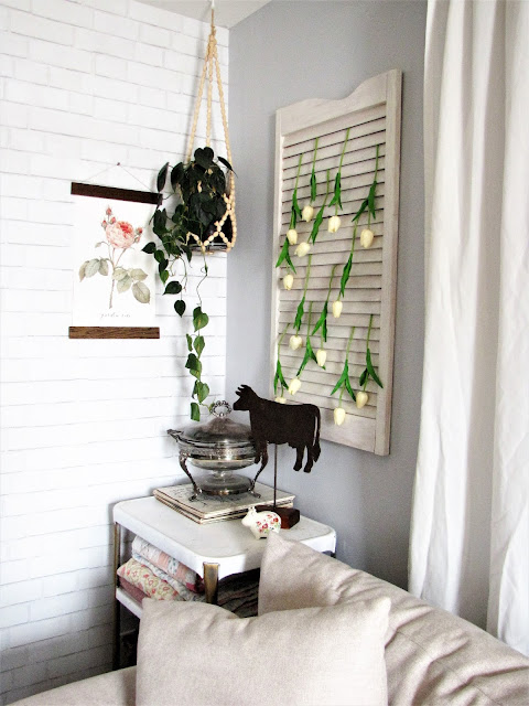 vintage bar cart as end table 