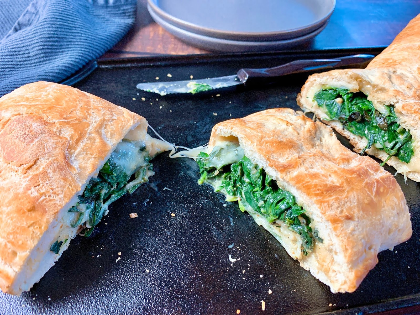 Creamed Spinach and Cheese Calzone