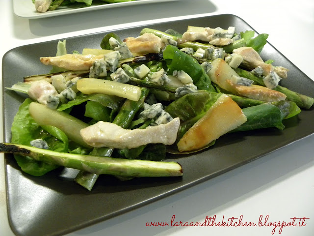 insalata tiepida di pere e asparagi