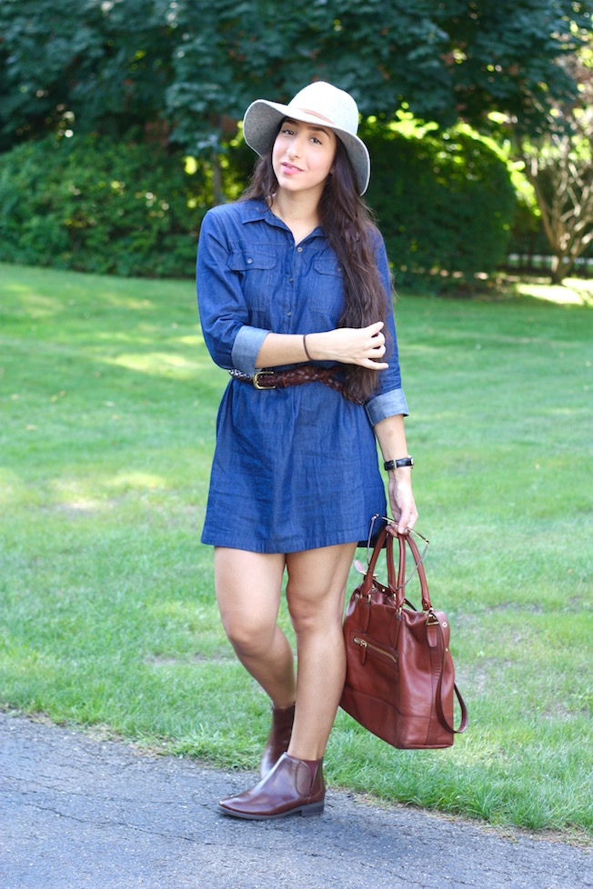 Athena Alex: CHAMBRAY AND LEATHER