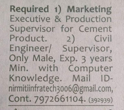 marketing+executive+production+supervisor+job+in+nagpur