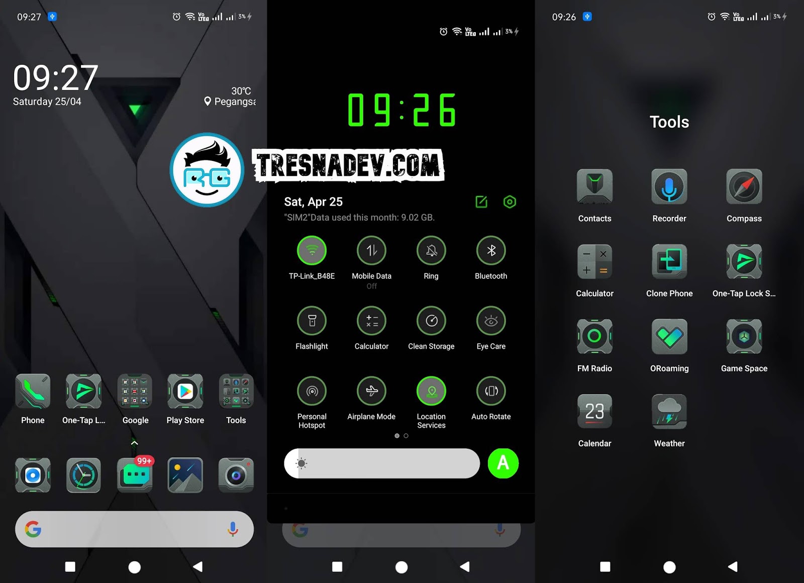 Themes OPPO & Realme New Black Shark 3 for Realme UI and ColorOS 7
