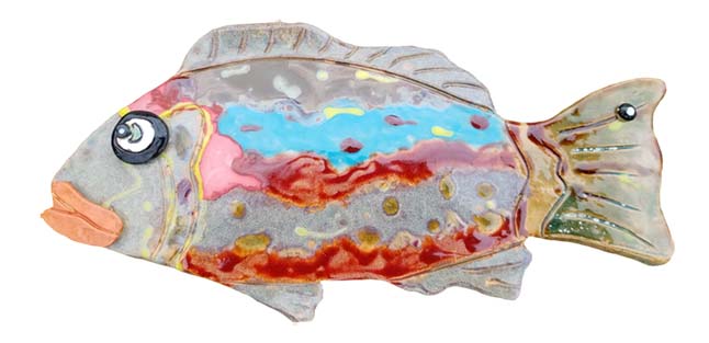Ceramic Wall Decor Clay Fish Sculpture