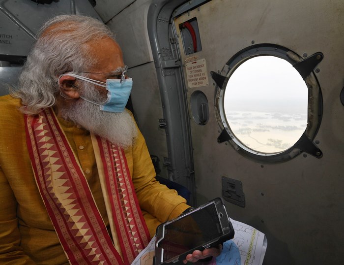 PM Modi undertakes aerial survey of Cyclone Yaas affected areas in West Bengal & Odisha