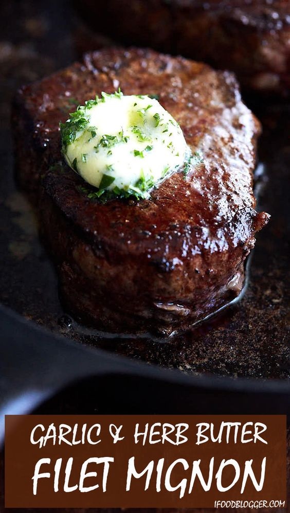 Filet Mignon Steak With Garlic & Herb Butter 002