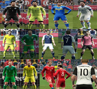 Kits: Bosnia and Herzegovina, Denmark, Scotland, pes 2013