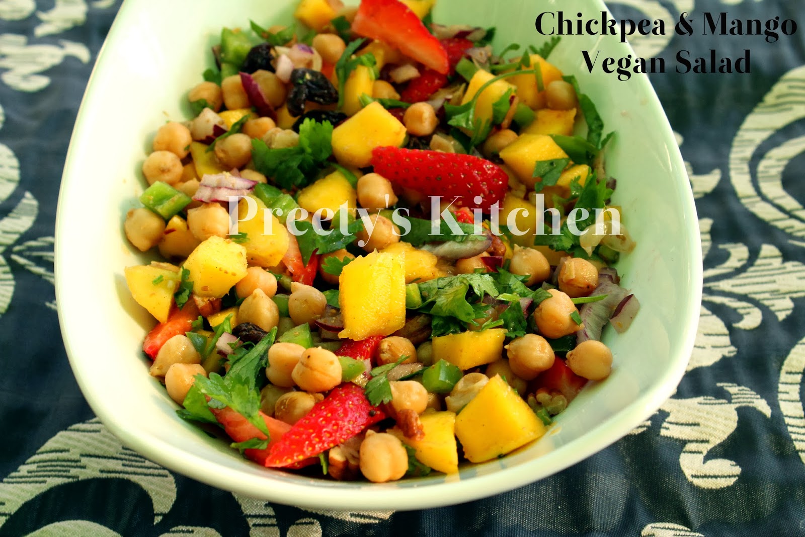 Preety's Kitchen: Chickpea & Mango Vegan Salad / Side Dish