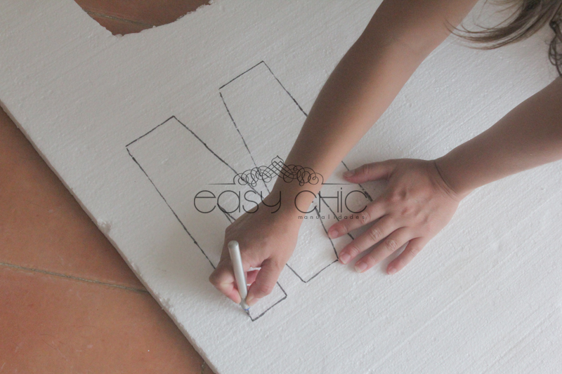 Letras de poliespan con lana