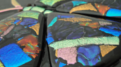 Fused Glass Dichroic Butterfly Wing Color Shift