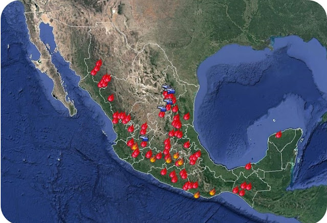 Se registran 78 incendios forestales activos ubicados en 23 estados del país
