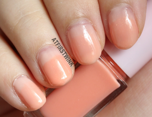 Etude House Juicy Cocktail gradation nails no. 7 - Peach Crush (nail polish 2 Exuberant peach on nails)