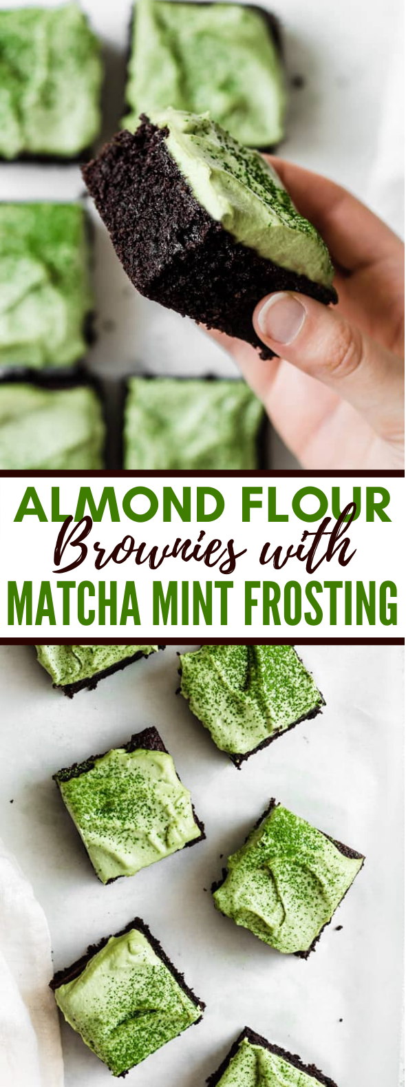 ALMOND FLOUR BROWNIES WITH MATCHA MINT FROSTING #desserts #glutenfree ALMOND FLOUR BROWNIES WITH MATCHA MINT FROSTING #desserts #glutenfree