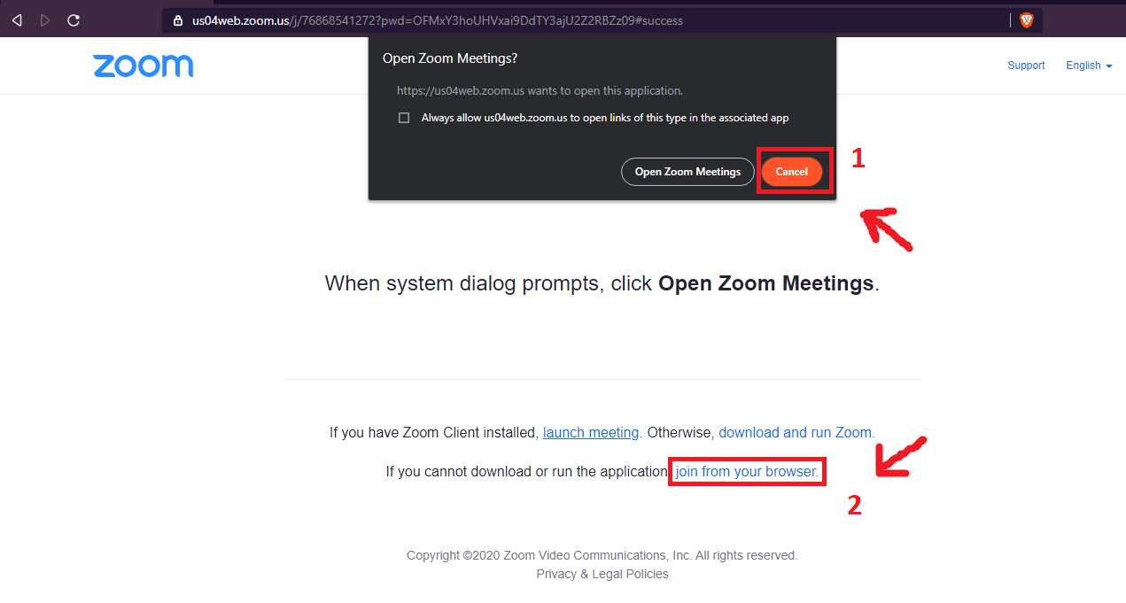 Attend two Zoom meetings on one device.