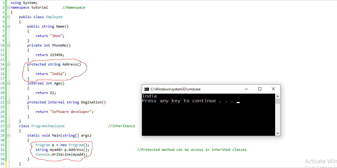 Access Modifier in C