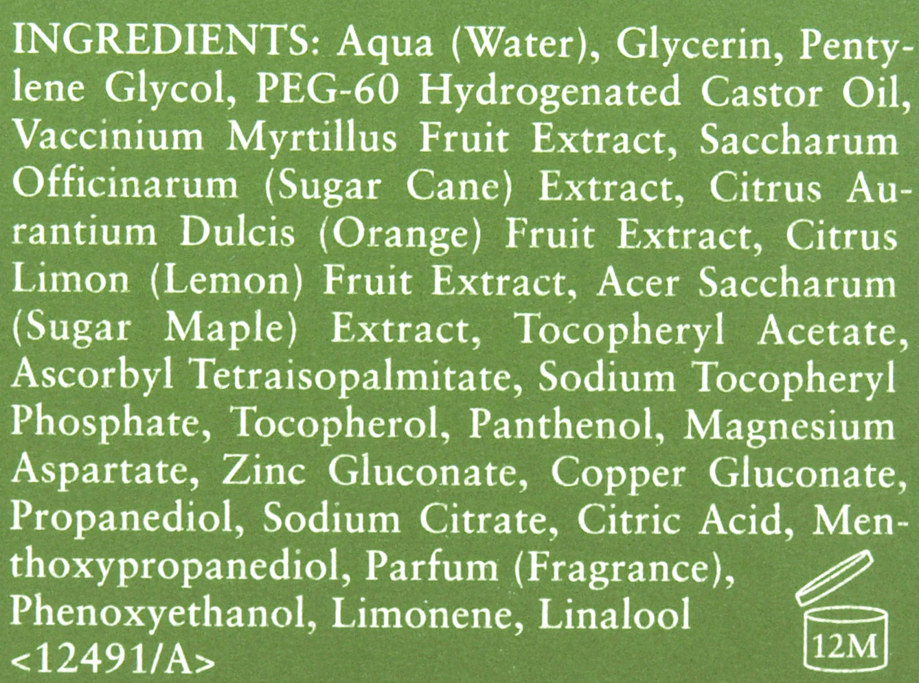 Fresh | Vitamin Nectar Antioxidant Glow Water | Ingredients