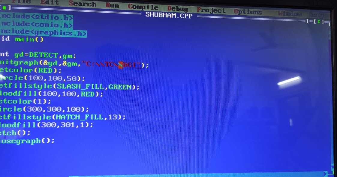 C program Coding to create circle type-2 ( C program Graphics )