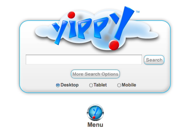 Giao diện công cụ tìm kiếm Yippy