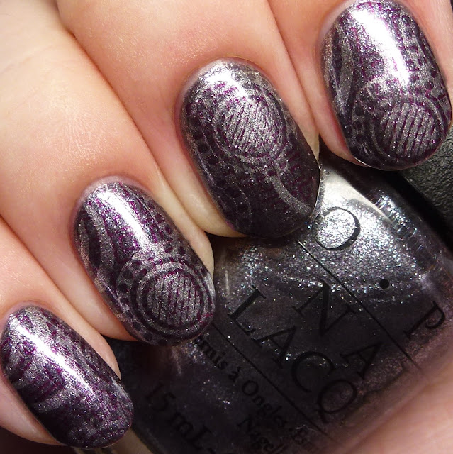 OPI Starlight Collection stamping nail art