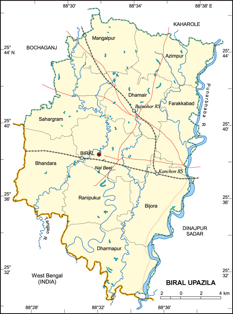 Birol Upazila Map Dinajpur District Bangladesh