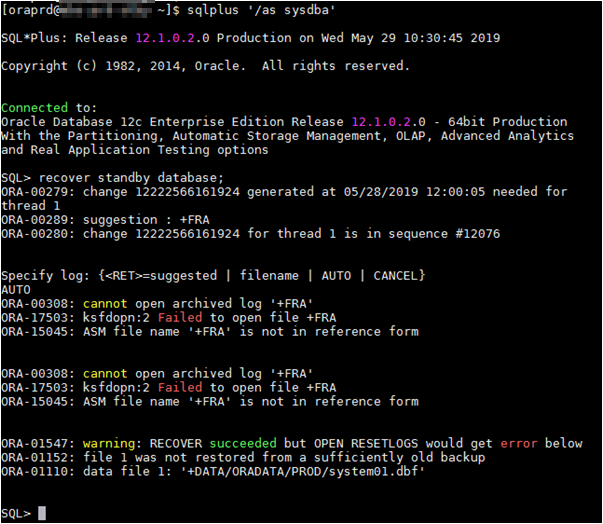 Davis Apps DBA Roll Forward a Standby database using Compressed backupset