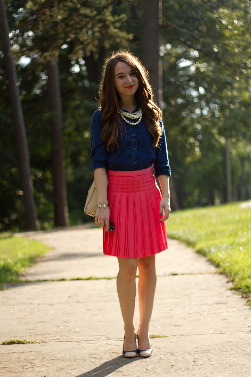 Coral Pleated Skirt | Caralina Style