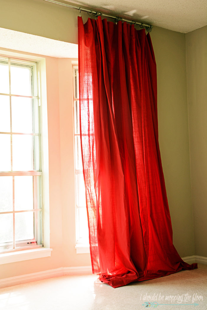 DIY Plumbing Pipe Curtain Rod i should be mopping the floor