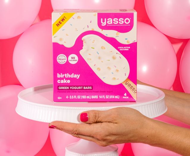 Yasso Celebrates 10 Years with New Birthday Cake Frozen Greek Yogurt