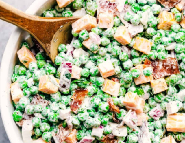 BEST EVER CREAMY PEA SALAD WITH BACON